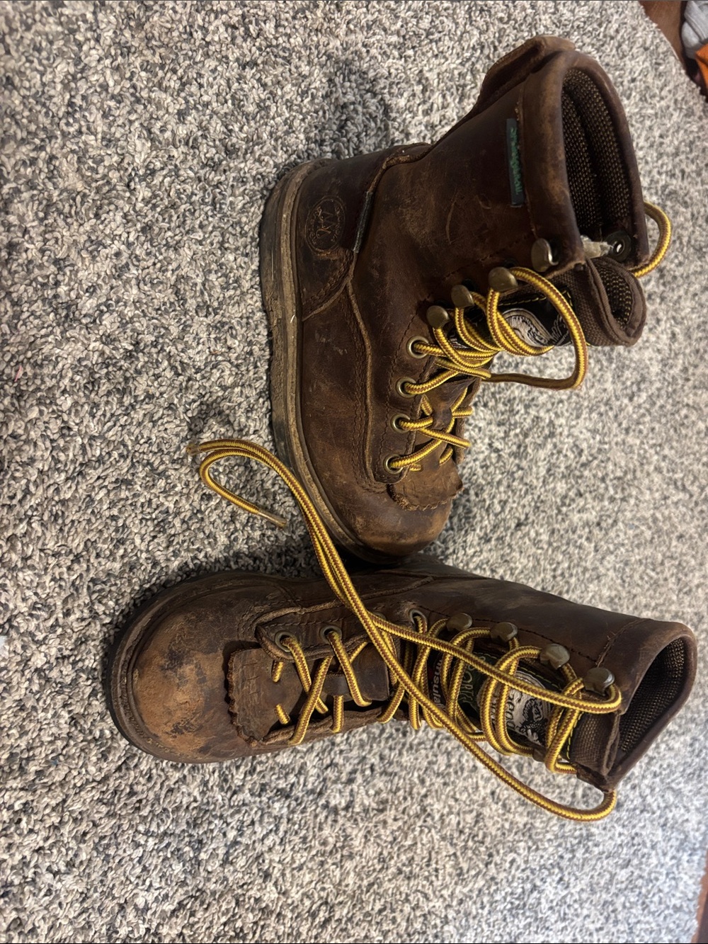 Georgia boot Kids Brown Leather Lace-Up Boots - Durable Outdoor Shoes
